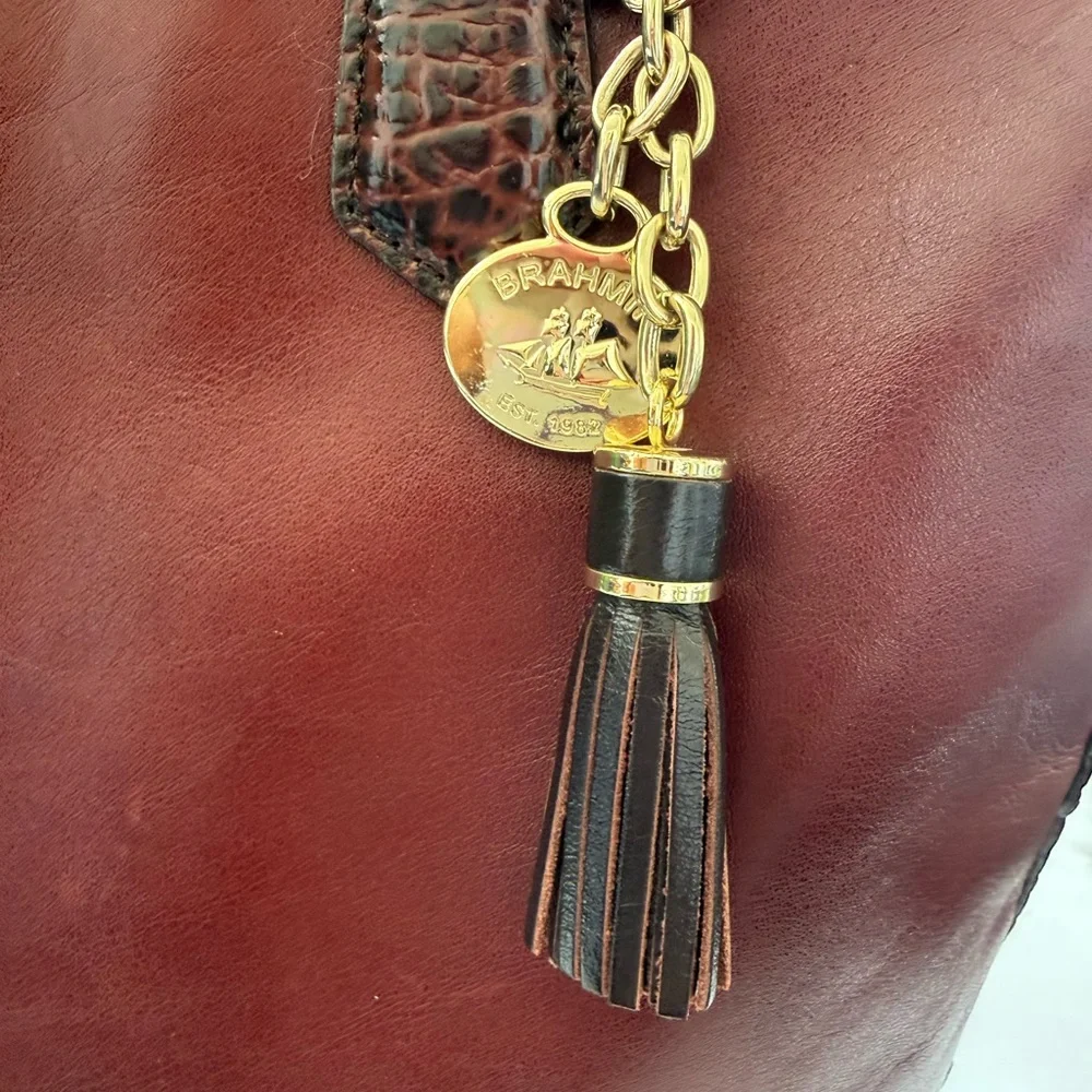 Brahmin Asher Tote Malbec Medium Embossed Croc Trim - Picture 8 of 16